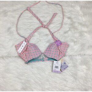 New COCO RAVE Women's Size Small 32C Halter Bikini Top Underwire Wrap It Beach